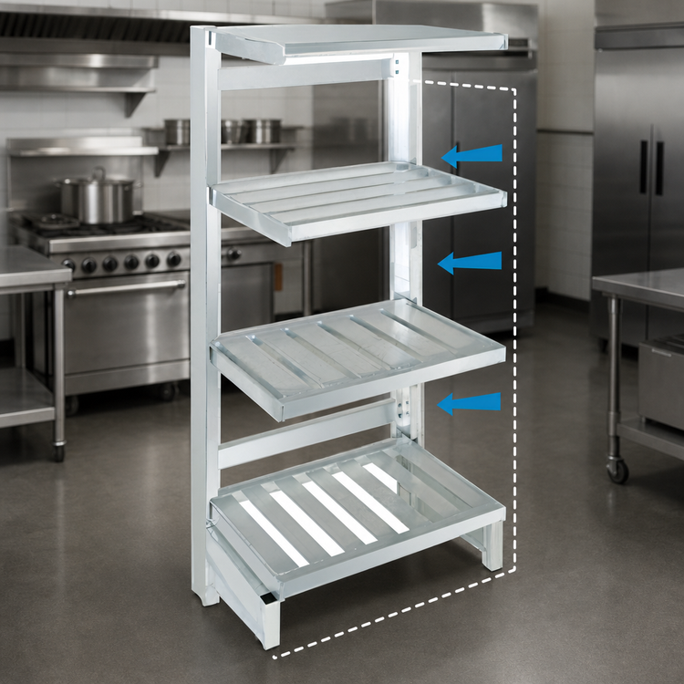 Product image #3 for Channel Manufacturing SC2454 Solid Aluminum Cantilevered Shelving Unit, 54W x 24D x 72H