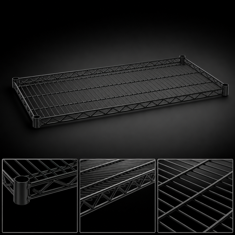 Product image #3 for Stand-Outs QuadTruss Decorative Wire Shelf, 72 x 18 Inches, Black Epoxy