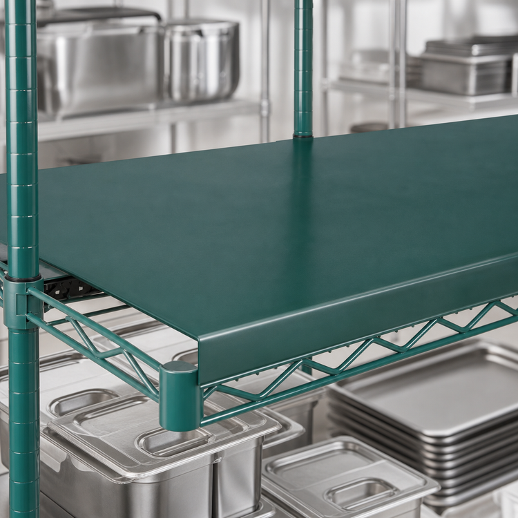 Product image #3 for QuadPlus 48 x 24 Inch Solid Green Polymer Shelf Mat with Quad-Adjust Wire Frame