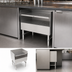 Thumbnail image #4 for John Boos Recessed Freestanding Underbar Drainboard with 3-Inch Backsplash, 18 x 21 Inches