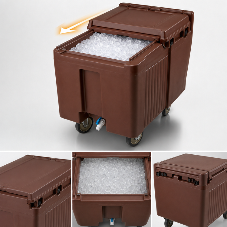 Product image #4 for Cambro SlidingLid Mobile Ice Caddy, 125 lb Capacity