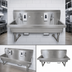 Thumbnail image #3 for BK Resources 48-Inch Two-Station Wall-Mounted Stainless Steel Handwash Sink with Knee Valve Bracket