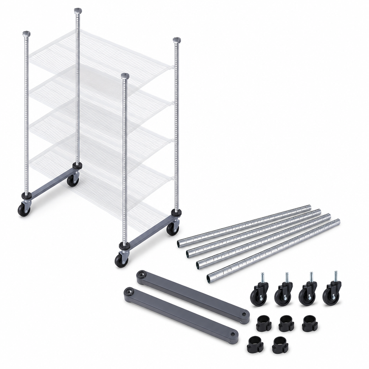 Product image #3 for Quantum 18-Inch Overhead Track Shelving Mobile Kit with 74-Inch Posts