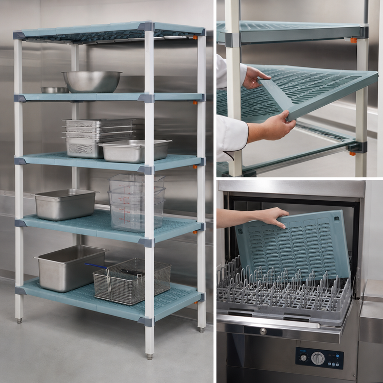 Product image #3 for MetroMax i 4-Shelf Starter Polymer Shelving Unit, 42W x 24D x 63H, Blue