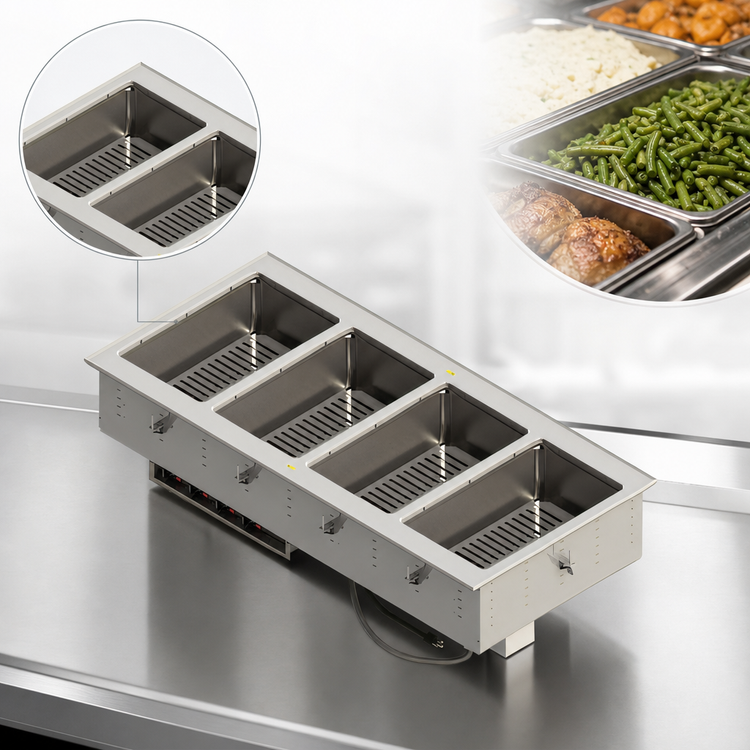 Product image #3 for Vollrath 3-Well Dry Drop-In Hot Food Well with Infinite Controls, 120V, Full-Size Pan Capacity
