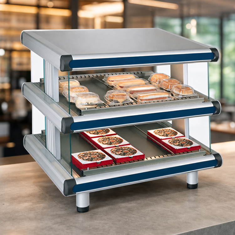 Product image #3 for Hatco Glo-Ray Designer Slant Dual Shelf Countertop Hot Food Display Warmer