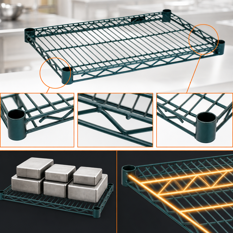 Product image #3 for Eagle Group Valu-Gard 48" x 36" Green Epoxy QuadTruss Wire Shelf, 800 lb Capacity