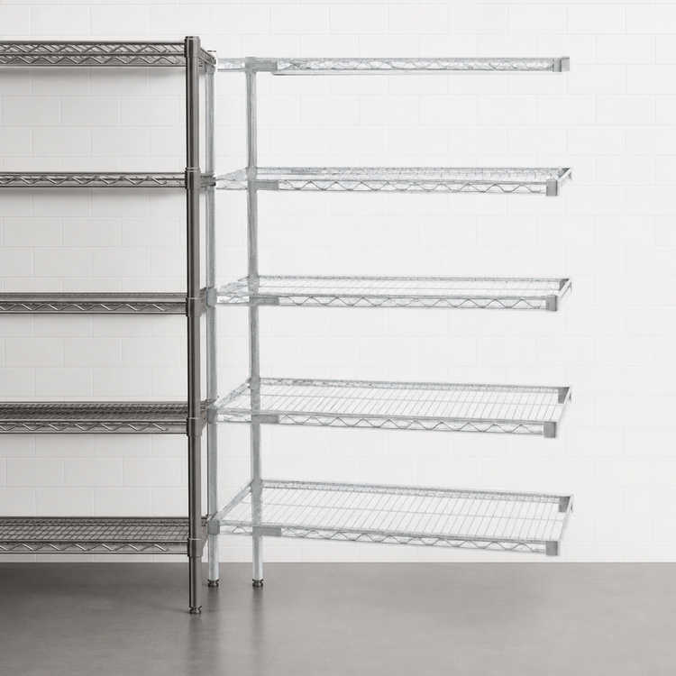 Product image #3 for EagleGard 5-Tier Add-On Wire Shelving Unit, 24-Inch W x 21-Inch D x 74-Inch H, EAGLEgard Hybrid Epoxy Finish