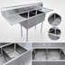 Thumbnail image #3 for Omcan USA 72-Inch 2-Compartment Pot Sink with Dual Drainboards, 304 Stainless Steel