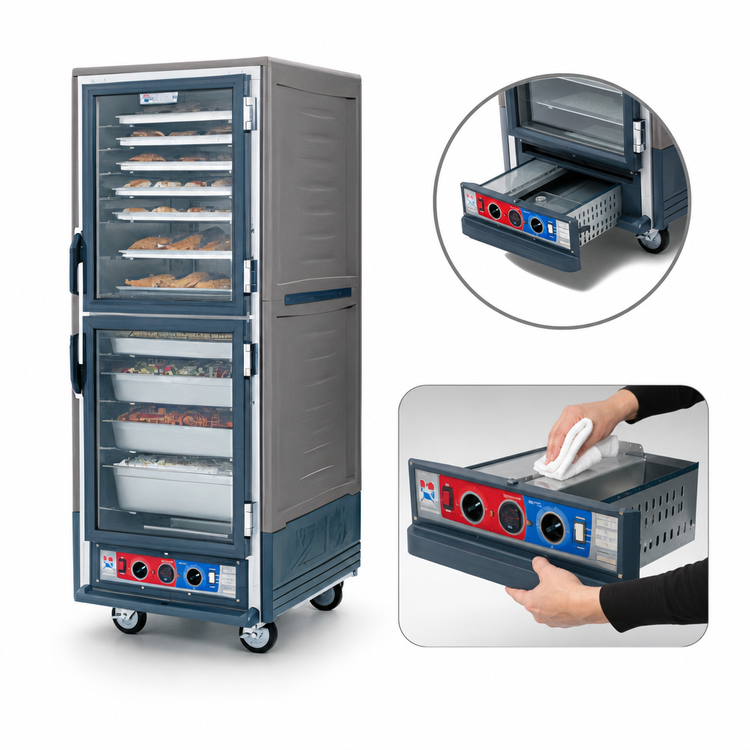 Product image #3 for Metro C5 3 Series Moisture Heated Holding and Proofing Cabinet, Full Height, Dutch Clear Doors, Gray, Mobile, 120V