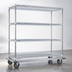 Thumbnail image #3 for EAGLEbrite 4-Tier Wire Shelving Dolly Truck with Aluminum Dolly and 5-Inch Poly Casters