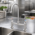 Thumbnail image #4 for EverSteel Stainless Steel Double Pantry Deck-Mount Mixing Faucet, 8-Inch Centers