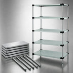 Thumbnail image #3 for Quantum WRS5-63-2436SS 5-Shelf Solid Stainless Steel Shelving Starter Kit, 36" W x 24" D x 63" H