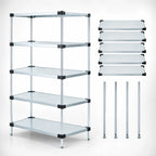 Thumbnail image #3 for Quantum WR74-1836SG-5 Stationary Solid Shelving Starter Unit, 36 x 18 x 74 in, 5-Shelf, Galvanized Steel with Chrome Posts