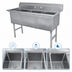 Thumbnail image #3 for Advance Tabco FC-3-1824 59-Inch 3-Compartment Fabricated Sink, 16 Gauge 304 Stainless Steel, No Drainboards