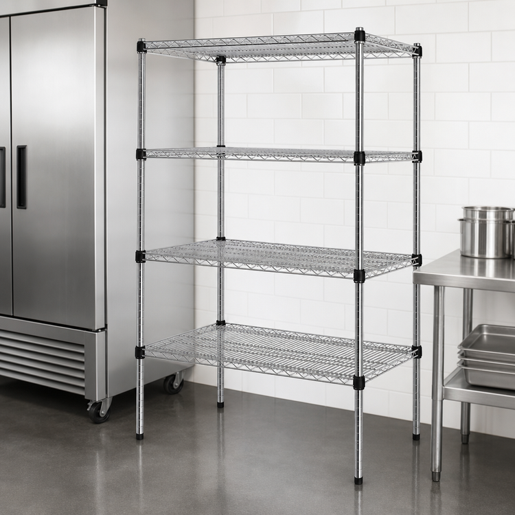 Product image #3 for Add-A-Shelf 4-Tier Wire Shelving Starter Unit, 36 x 24 x 74 Inches, Chrome Finish