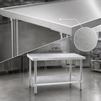Thumbnail image #3 for Eagle Group Spec-Master T2460EM 60-Inch x 24-Inch Stainless Steel Work Table with Marine Edge and Adjustable Galvanized Undershelf