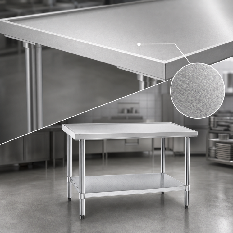 Product image #3 for Eagle Spec-Master Marine Series 60 Inch x 24 Inch Stainless Steel Work Table with Adjustable Galvanized Undershelf