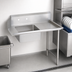 Thumbnail image #3 for John Boos Soiled Straight Dish Table with 20 x 20 x 8 Pre-Rinse Sink, 10-Inch Backsplash, 36 x 30 Inches, Right-to-Left Operation