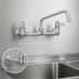 Thumbnail image #3 for T&S Brass equip 8-Inch Wall Mount Mixing Faucet with 6-Inch Swing Nozzle