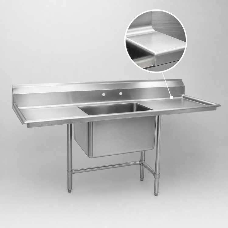 Product image #3 for Eagle Group S16 Series 1-Compartment Stainless Steel Sink, 29 x 27 Inches, 20 x 20 x 14 Bowl
