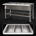 Thumbnail image #3 for Eagle Group PDHT3-240-3 Mobile Electric 3-Well Hot Food Table with Open Base, Cutting Board, and 240V Power