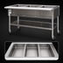 Thumbnail image #3 for Portable Electric 3-Well Hot Food Table with Open Base and Cutting Board, 51-Inch Wide