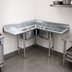 Thumbnail image #3 for Advance Tabco 3-Compartment Corner Sink with Dual Drainboards, 8-Inch Backsplash, 16 Gauge 304 Stainless Steel