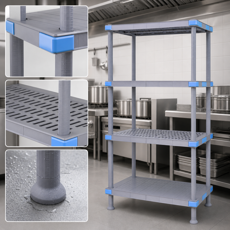 Product image #3 for Quantum Millenia 24-Inch Wide x 21-Inch Deep x 86-Inch High Gray Polymer Starter Shelving Unit