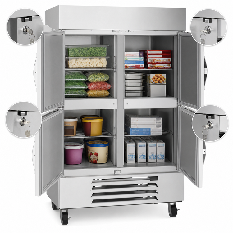 Product image #3 for Beverage-Air Horizon Series Two-Section Bottom-Mount Reach-In Freezer with Solid Half Doors, 46.2 Cu. Ft.