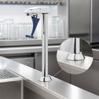 Thumbnail image #3 for T&S Brass B-1210-01M Glass Filler Faucet, 10-Inch Deck-Mount Pedestal, Push-Back Valve, 1/2-Inch NPT Male Shank