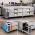 Thumbnail image #3 for Everest Refrigeration 82-3/8 Inch Wide Two-Section Four-Drawer Chef Base Refrigerator with Stainless Steel Worktop and Side-Mounted R290 Cooling