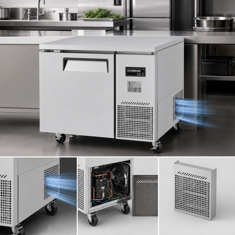 Product image #3 for Turbo Air J Series Side Mount Undercounter Freezer, 1-Section, 11 Cu. Ft., 44 Inch Wide