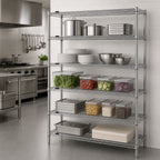 Thumbnail image #3 for Redipak 5-Tier Chrome Wire Shelving Unit, 60W x 18D x 63H