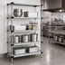 Thumbnail image #3 for Quantum 72-Inch Wide x 21-Inch Deep x 86-Inch High 304 Stainless Steel Solid Shelving Starter Kit with 4 Shelves