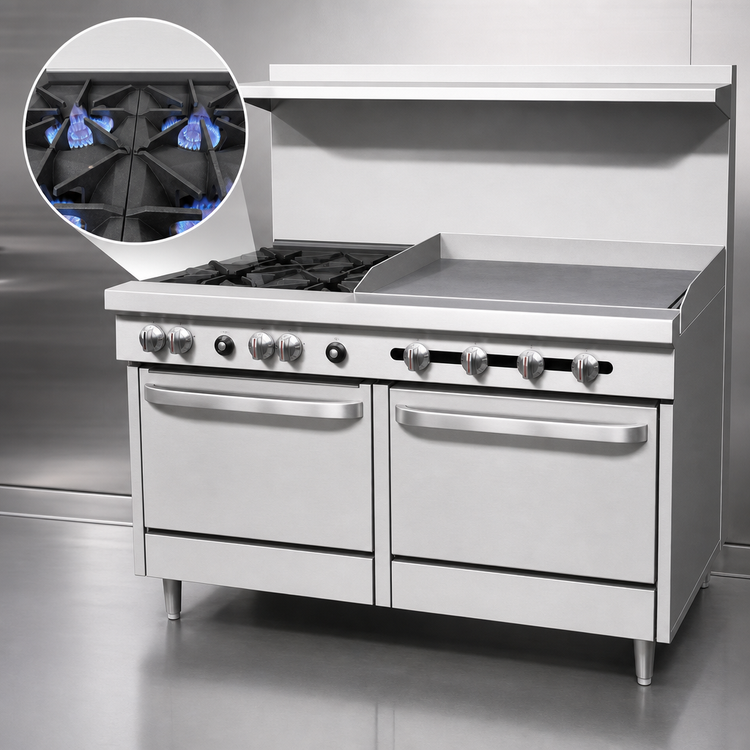 Product image #3 for Southbend S-Series 60-Inch Gas Restaurant Range with 2 Open Burners, 48-Inch Griddle, Convection Oven, and Standard Oven