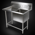 Thumbnail image #3 for John Boos Pro-Bowl 1-Compartment Stainless Steel Sink with Left Drainboard and 10-Inch Backsplash