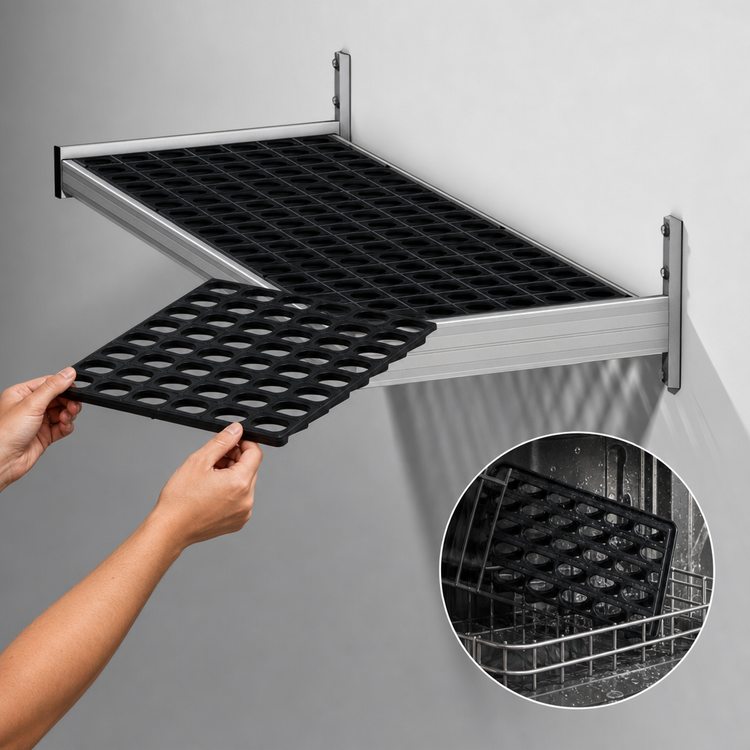 Product image #3 for Fermod Vented Wall Shelving Unit, 26 Inch Wide x 18 Inch Deep, Aluminum