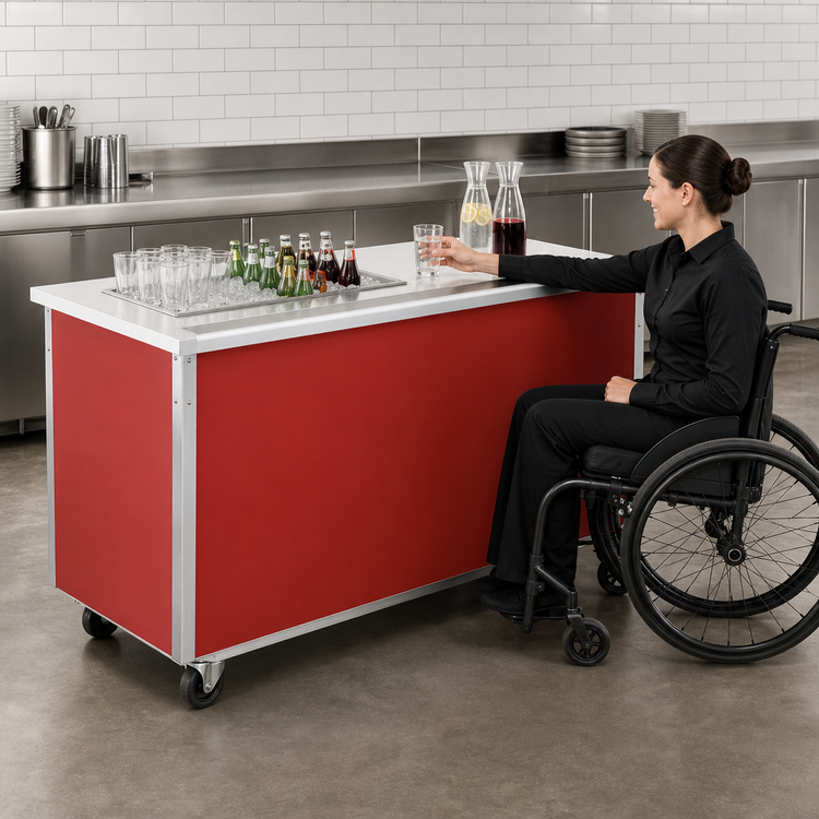 Product image #3 for Vollrath 4-Series Signature Server ADA Stainless Steel Beverage Counter with Enclosed Base, 60 x 28 x 34 Inches