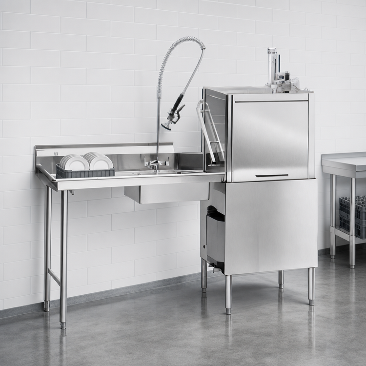 Product image #3 for Eagle Group Straight Soiled Dishtable with 20" x 20" x 5" Pre-Rinse Sink