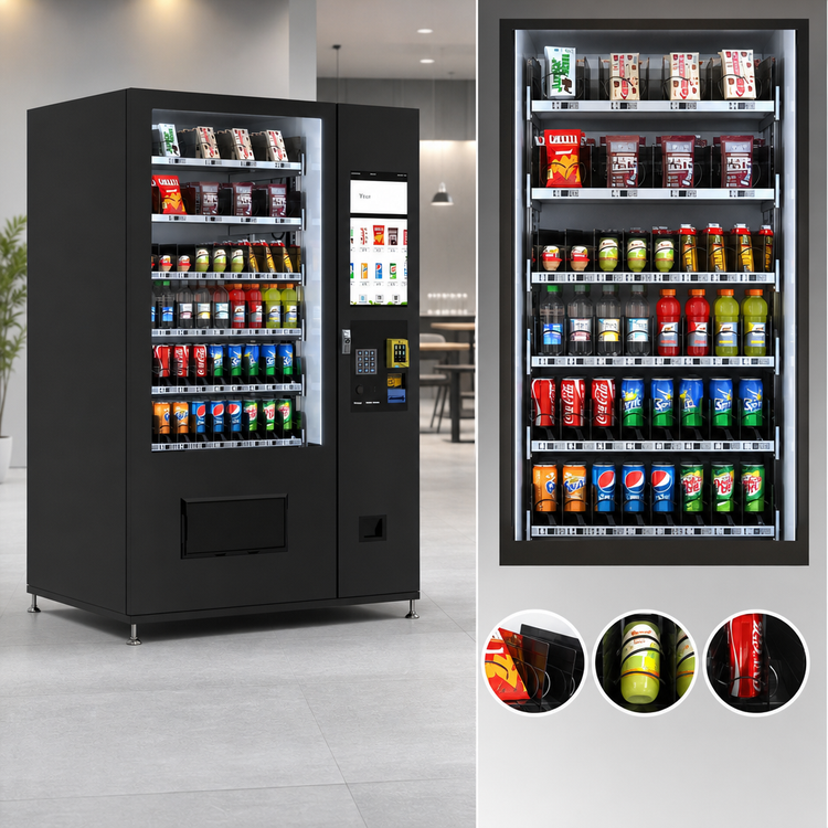 Product image #3 for KoolMore Refrigerated Snack and Drink Vending Machine with 60 Slots and 22-Inch Touch Screen, Black