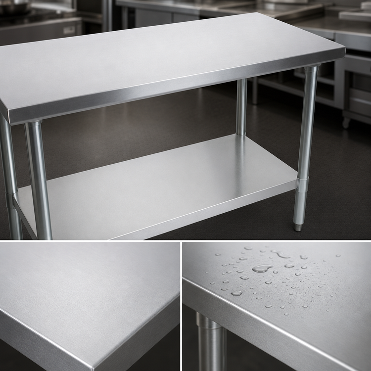 Product image #3 for John Boos Stallion Economy Stainless Steel Work Table with Undershelf, 72 x 30 Inch