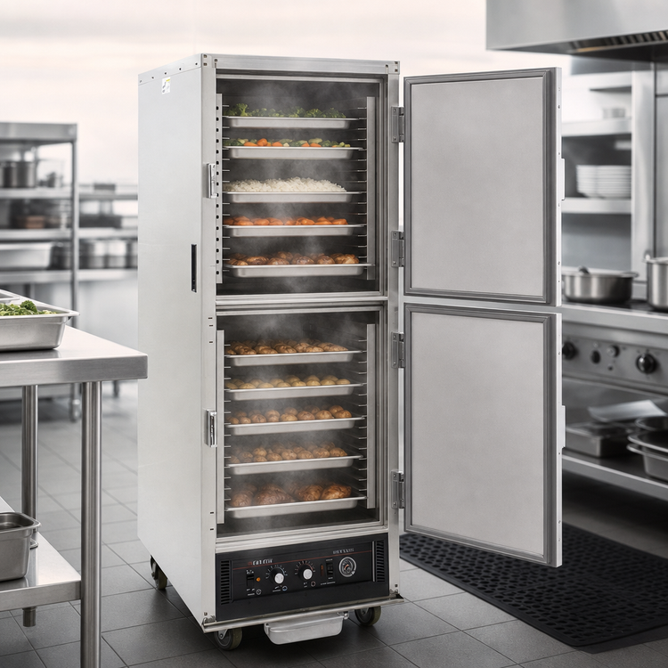 Product image #3 for Cres Cor Mobile Humidified Heated Holding Cabinet, 1 Compartment, 11 Sheet Pan Capacity, Aluminum, Dutch Doors