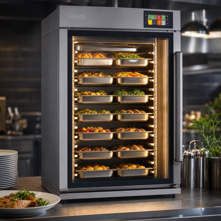 Product image #4 for UNOX Evereo 600 Electric Food Preserver Holding Cabinet, 10 x GN 1/1, Right-Hinged Double Glass Door