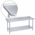 Thumbnail image #3 for Duke Manufacturing 316-36108-2R Stainless Steel Work Table with 1-1/8-Inch Straight Riser, 108 x 36 Inches, Galvanized Undershelf