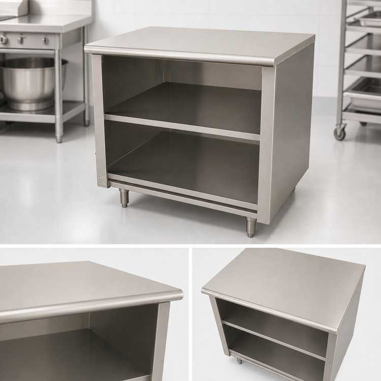 Product image #3 for Advance Tabco Special Value 36-Inch W x 24-Inch D Flat Top Open Base Work Table with Mid-Shelf