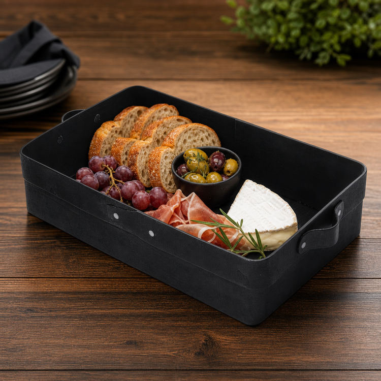 Product image #3 for American Metalcraft Rectangular Black Poplar Wood Serving Box, 12-3/8 x 7-1/4 x 2-3/4 Inches