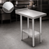 Thumbnail image #3 for BK Resources 18 Inch x 30 Inch T-430 Stainless Steel Filler Table with 1-1/2 Inch Rear Riser and Adjustable Undershelf