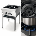 Thumbnail image #3 for Jade Range (Middleby) Supreme JSP-18 18-Inch Single-Section Stock Pot Range with Two-Ring Burner, Stainless Steel, 45,000 BTU