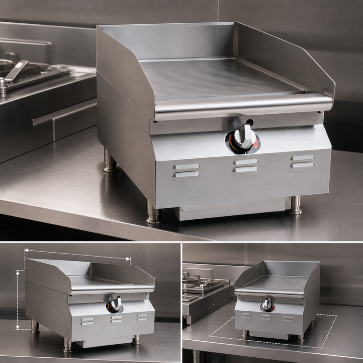 Product image #3 for RedHots Chef's Line Extra-Deep 15-Inch Countertop Natural Gas Griddle with Manual Controls